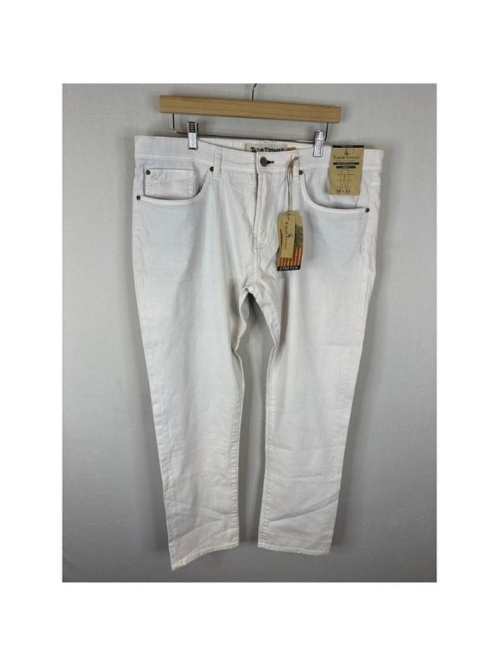 Tailor Vintage New Canaan Slim Fit Pants Pebble White 38x32 NWT 165502832-PEB